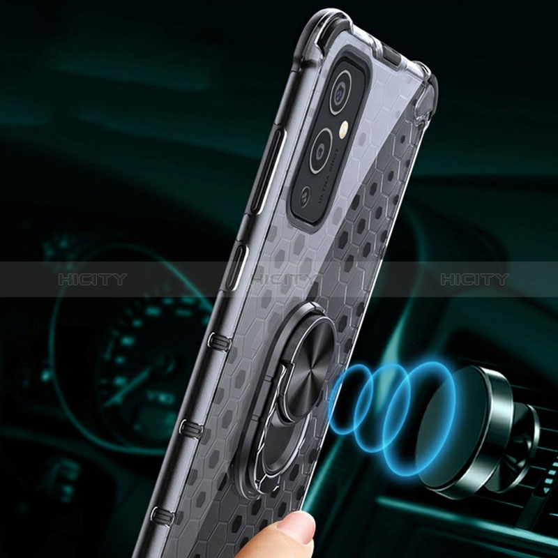 Funda Bumper Silicona Transparente Espejo 360 Grados con Magnetico Anillo de dedo Soporte AM1 para OnePlus 9 5G