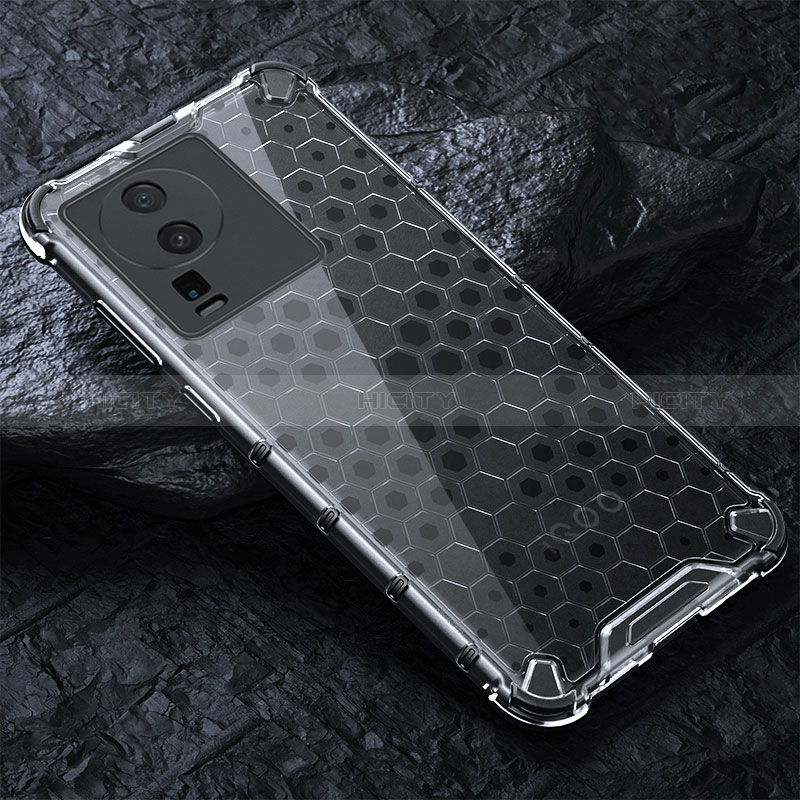 Funda Bumper Silicona Transparente Espejo 360 Grados con Magnetico Anillo de dedo Soporte AM1 para Vivo iQOO Neo7 5G Gris