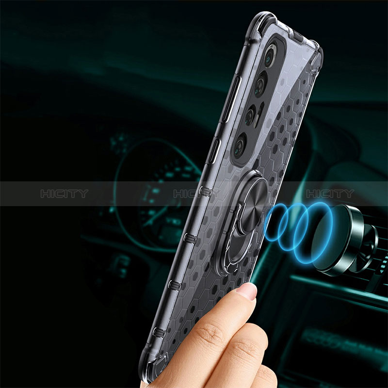 Funda Bumper Silicona Transparente Espejo 360 Grados con Magnetico Anillo de dedo Soporte AM1 para Xiaomi Mi 10S 5G