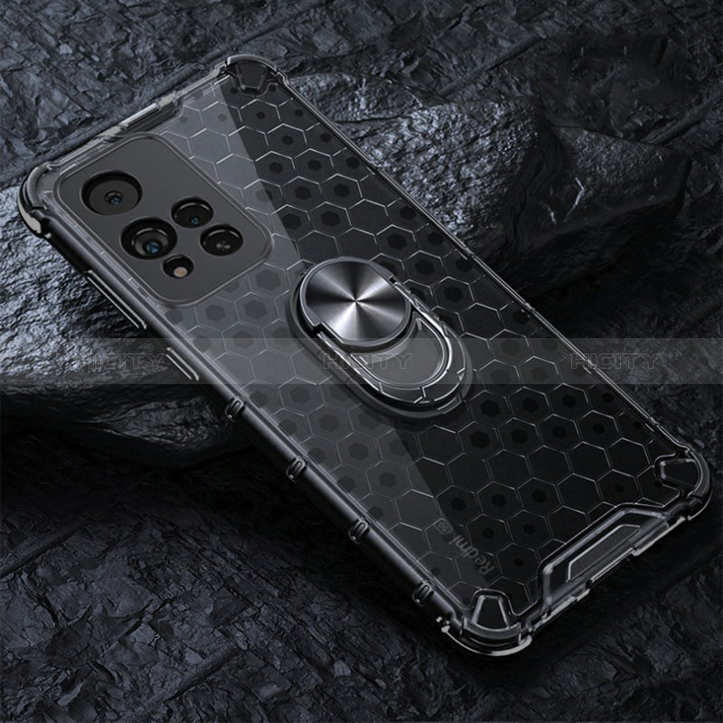 Funda Bumper Silicona Transparente Espejo 360 Grados con Magnetico Anillo de dedo Soporte AM1 para Xiaomi Mi 11i 5G (2022)