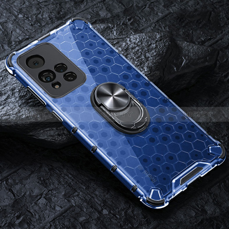 Funda Bumper Silicona Transparente Espejo 360 Grados con Magnetico Anillo de dedo Soporte AM1 para Xiaomi Mi 11i 5G (2022)