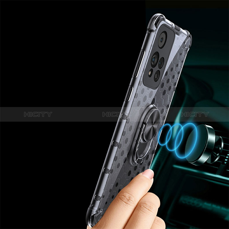 Funda Bumper Silicona Transparente Espejo 360 Grados con Magnetico Anillo de dedo Soporte AM1 para Xiaomi Mi 11i 5G (2022)