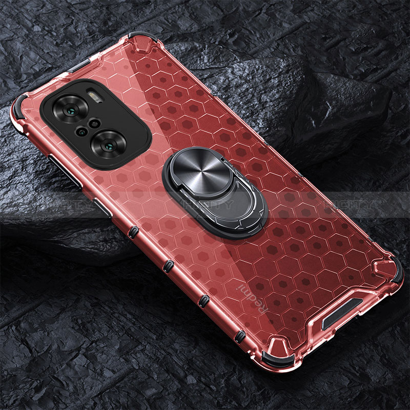 Funda Bumper Silicona Transparente Espejo 360 Grados con Magnetico Anillo de dedo Soporte AM1 para Xiaomi Mi 11i 5G