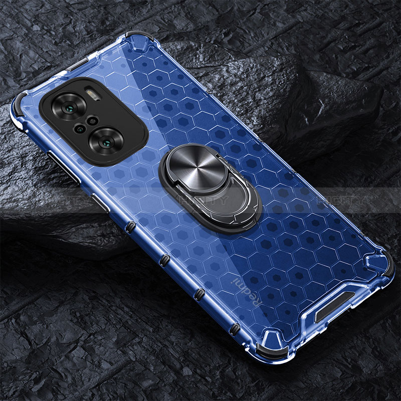 Funda Bumper Silicona Transparente Espejo 360 Grados con Magnetico Anillo de dedo Soporte AM1 para Xiaomi Mi 11X 5G