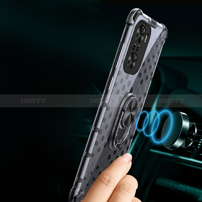 Funda Bumper Silicona Transparente Espejo 360 Grados con Magnetico Anillo de dedo Soporte AM1 para Xiaomi Mi 11X 5G