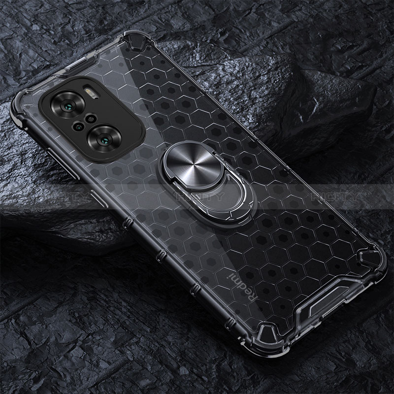 Funda Bumper Silicona Transparente Espejo 360 Grados con Magnetico Anillo de dedo Soporte AM1 para Xiaomi Mi 11X Pro 5G