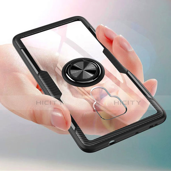 Funda Bumper Silicona Transparente Espejo 360 Grados con Magnetico Anillo de dedo Soporte para Huawei Mate 20