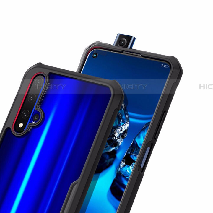 Funda Bumper Silicona Transparente Espejo 360 Grados con Magnetico Anillo de dedo Soporte para Huawei Nova 5T