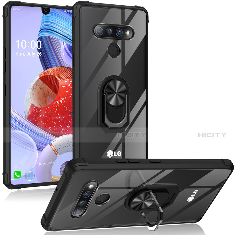 Funda Bumper Silicona Transparente Espejo 360 Grados con Magnetico Anillo de dedo Soporte para LG Stylo 6