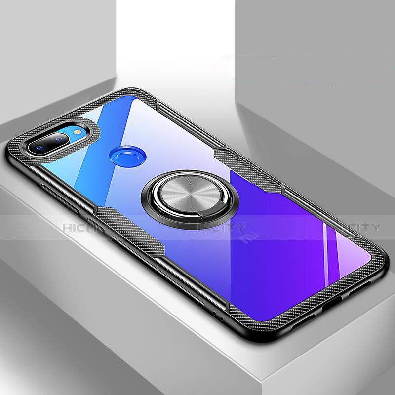 Funda Bumper Silicona Transparente Espejo 360 Grados con Magnetico Anillo de dedo Soporte para Xiaomi Mi 8 Lite