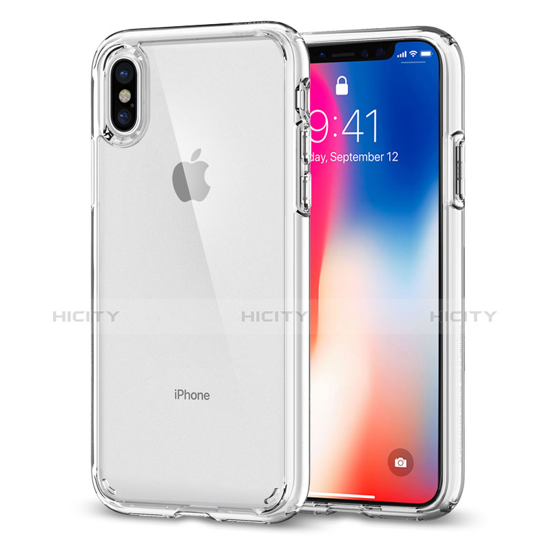 Funda Bumper Silicona Transparente Espejo 360 Grados para Apple iPhone Xs Claro