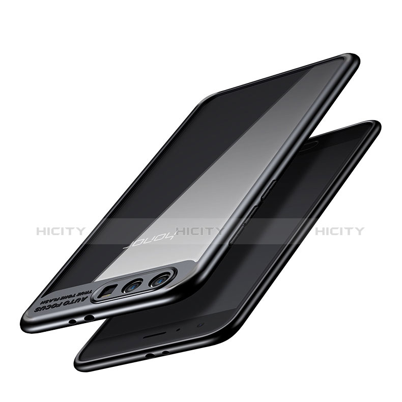 Funda Bumper Silicona Transparente Espejo 360 Grados para Huawei Honor 9 Negro