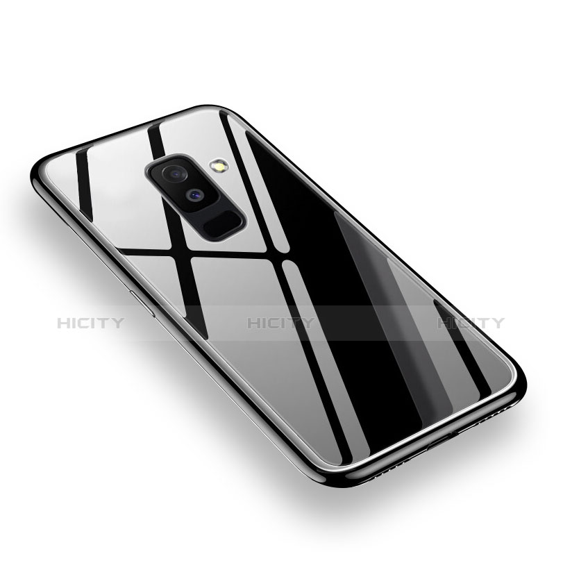 Funda Bumper Silicona Transparente Espejo 360 Grados para Samsung Galaxy A6 Plus (2018) Negro