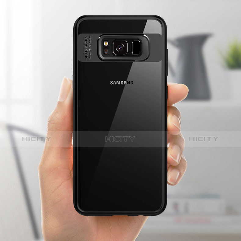 Funda Bumper Silicona Transparente Espejo 360 Grados R04 para Samsung Galaxy S8 Plus Negro