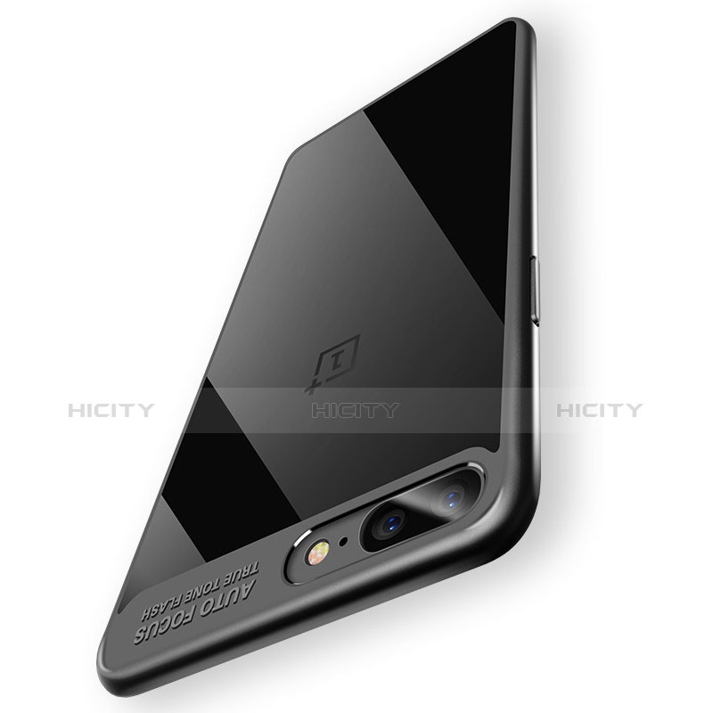 Funda Bumper Silicona Transparente Espejo 360 Grados T02 para OnePlus 5 Negro