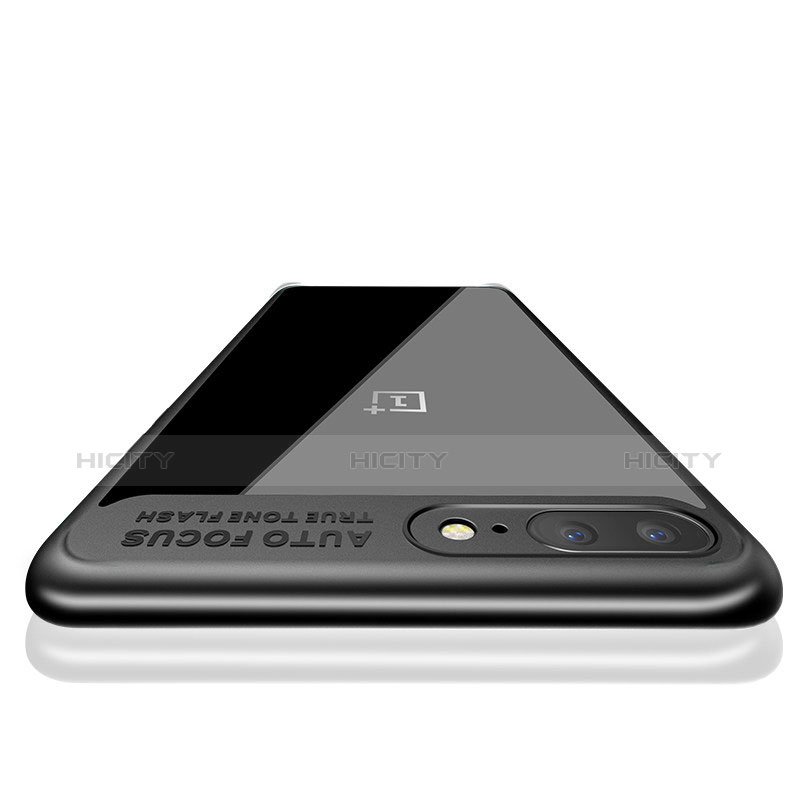 Funda Bumper Silicona Transparente Espejo 360 Grados T02 para OnePlus 5 Negro