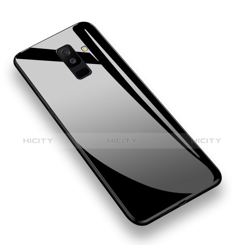 Funda Bumper Silicona Transparente Espejo 360 Grados T02 para Samsung Galaxy A9 Star Lite Negro