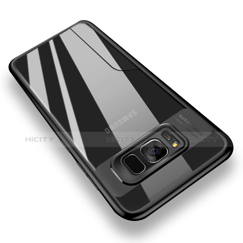 Funda Bumper Silicona Transparente Espejo 360 Grados T02 para Samsung Galaxy S8 Negro