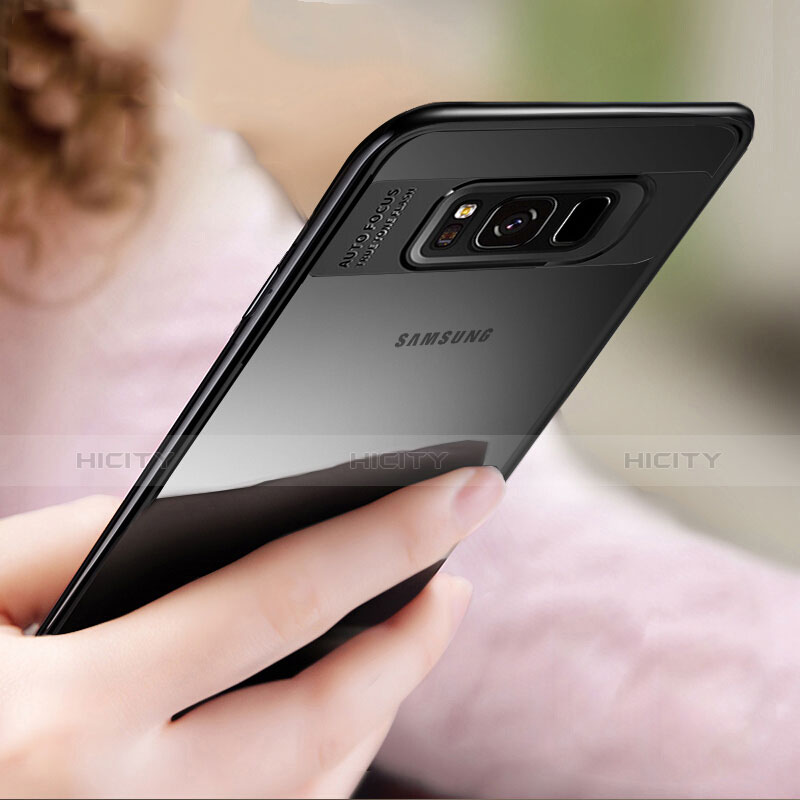 Funda Bumper Silicona Transparente Espejo 360 Grados T02 para Samsung Galaxy S8 Negro