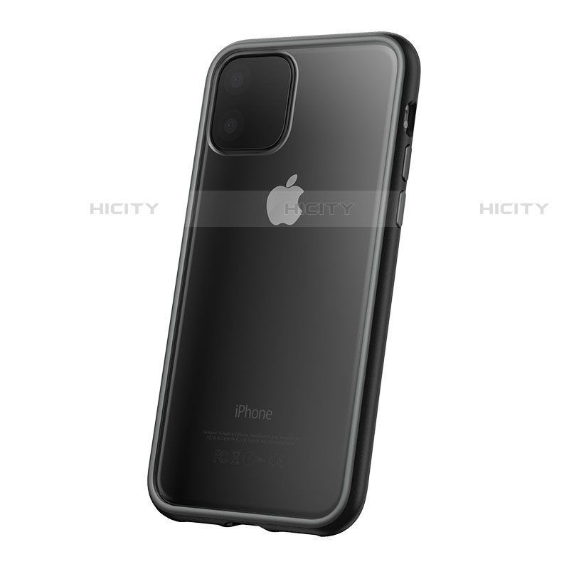 Funda Bumper Silicona Transparente Espejo para Apple iPhone 11 Pro Negro