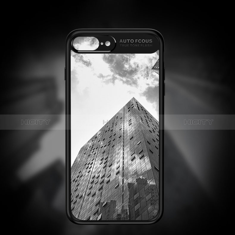 Funda Bumper Silicona Transparente Espejo para Apple iPhone 8 Plus Negro