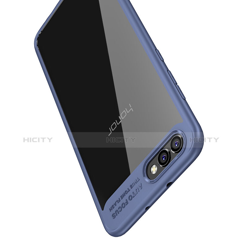 Funda Bumper Silicona Transparente Espejo para Huawei Honor V10 Azul