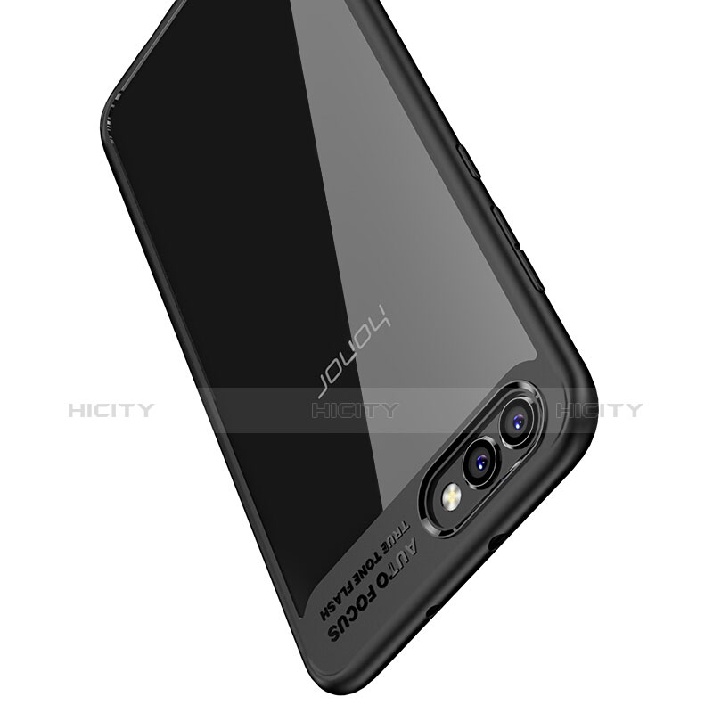 Funda Bumper Silicona Transparente Espejo para Huawei Honor V10 Negro