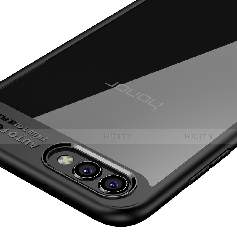 Funda Bumper Silicona Transparente Espejo para Huawei Honor View 10 Negro