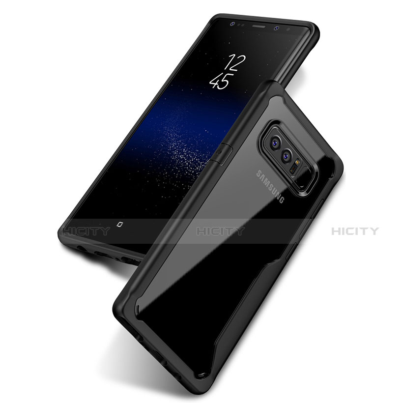 Funda Bumper Silicona Transparente Gel para Samsung Galaxy Note 8 Negro