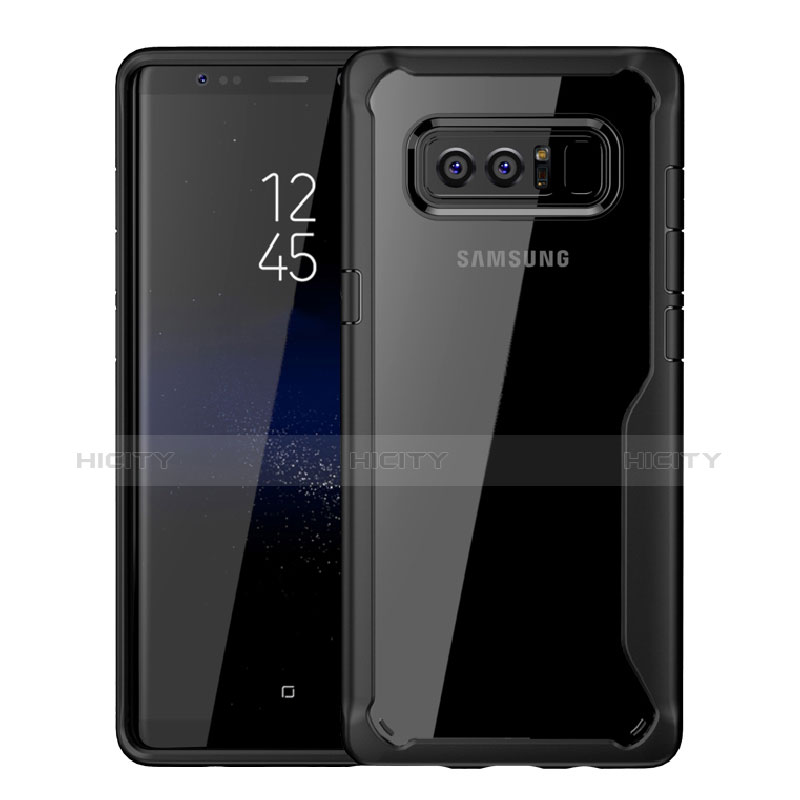 Funda Bumper Silicona Transparente Gel para Samsung Galaxy Note 8 Negro