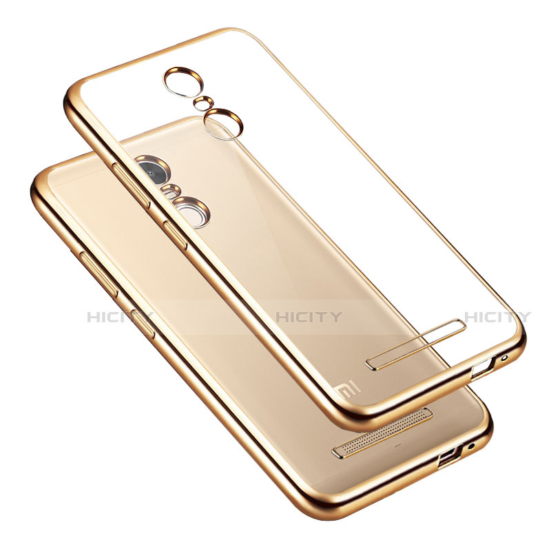 Funda Bumper Silicona Transparente Gel para Xiaomi Redmi Note 3 Oro