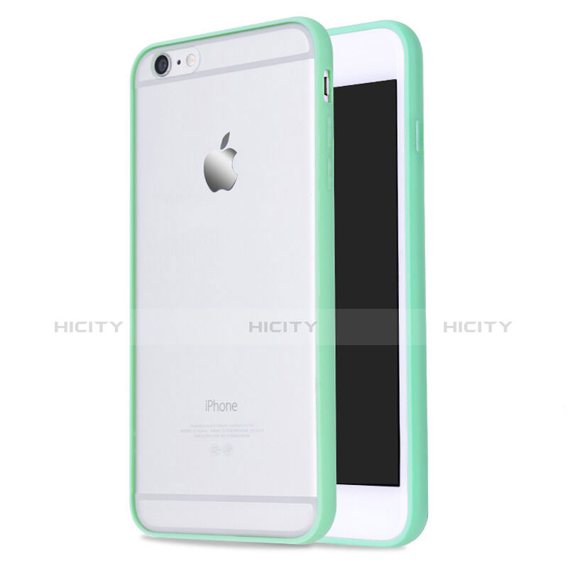 Funda Bumper Silicona Transparente Mate para Apple iPhone 6 Plus Verde