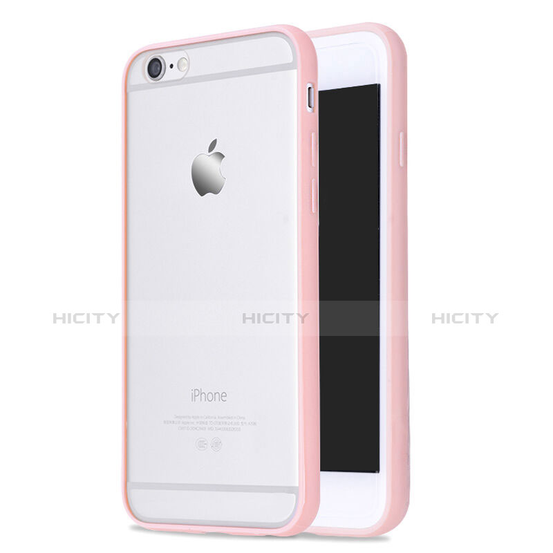 Funda Bumper Silicona Transparente Mate para Apple iPhone 6 Rosa