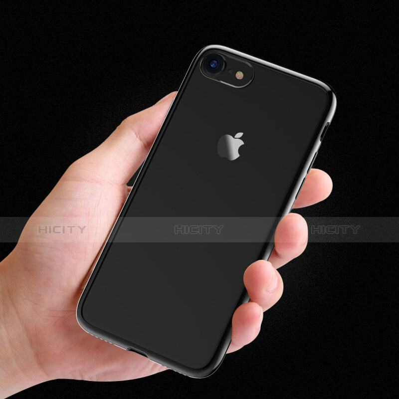 Funda Bumper Silicona Transparente Mate para Apple iPhone 8 Negro