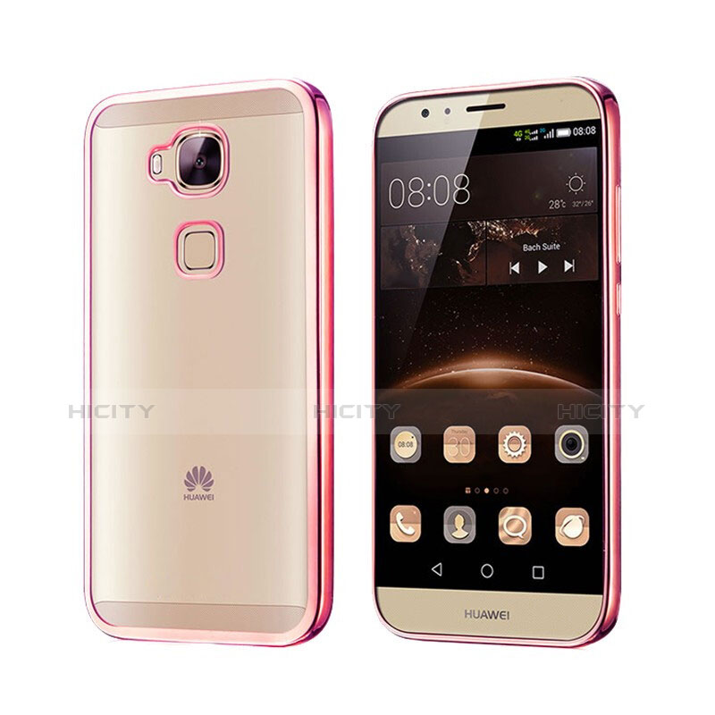 Funda Bumper Silicona Transparente Mate para Huawei G7 Plus Oro Rosa