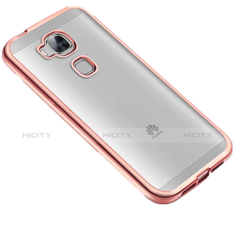 Funda Bumper Silicona Transparente Mate para Huawei G7 Plus Oro Rosa