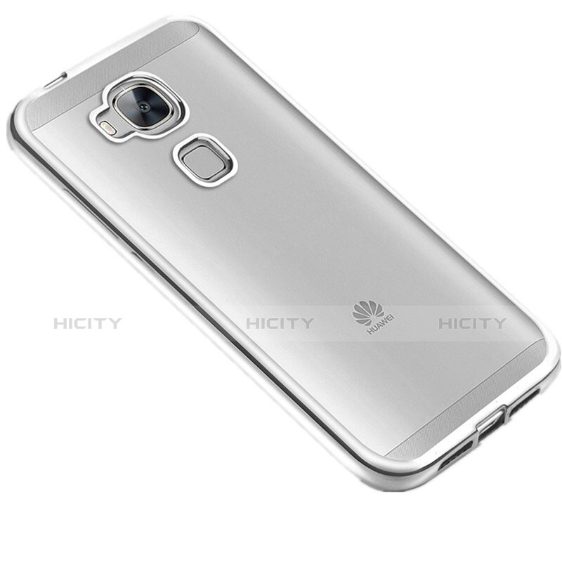 Funda Bumper Silicona Transparente Mate para Huawei GX8 Plata