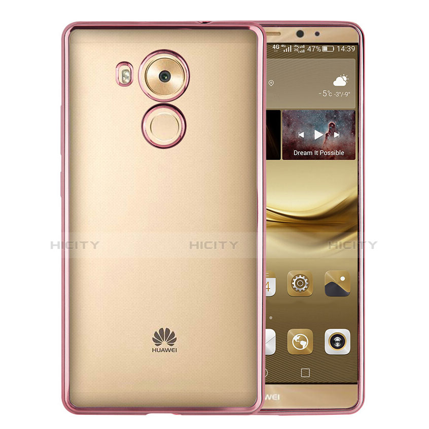 Funda Bumper Silicona Transparente Mate para Huawei Mate 8 Rosa