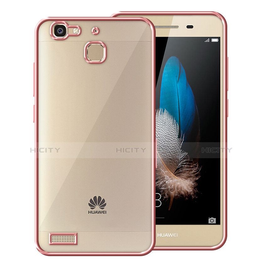 Funda Bumper Silicona Transparente Mate para Huawei P8 Lite Smart Oro Rosa