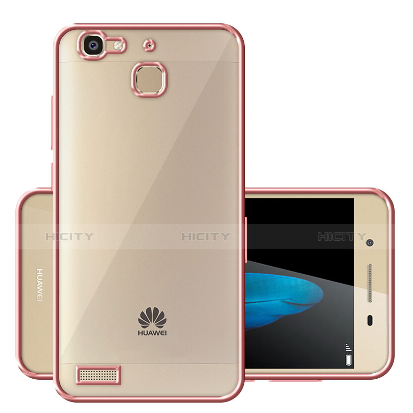 Funda Bumper Silicona Transparente Mate para Huawei P8 Lite Smart Oro Rosa