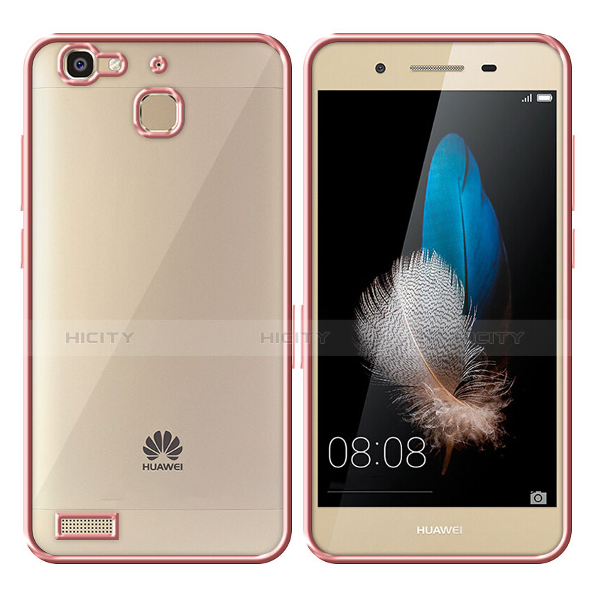 Funda Bumper Silicona Transparente Mate para Huawei P8 Lite Smart Oro Rosa