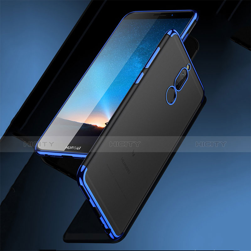 Funda Bumper Silicona Transparente Mate para Huawei Rhone Azul