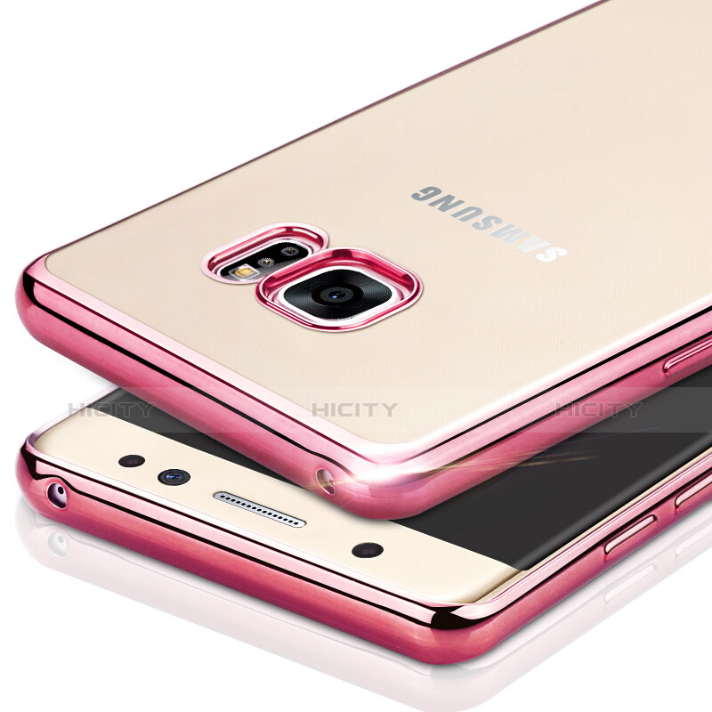 Funda Bumper Silicona Transparente Mate para Samsung Galaxy Note 7 Rosa