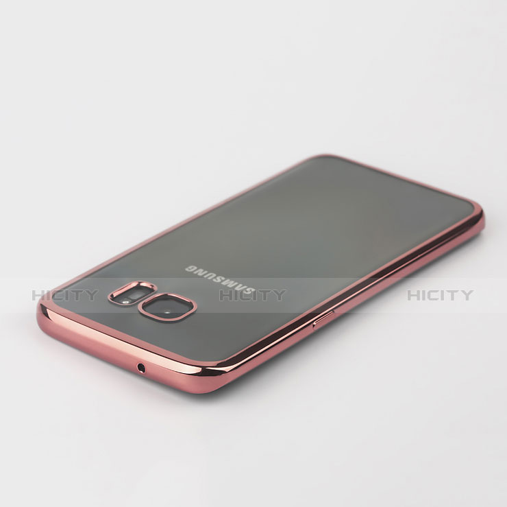 Funda Bumper Silicona Transparente Mate para Samsung Galaxy S7 Edge G935F Oro Rosa