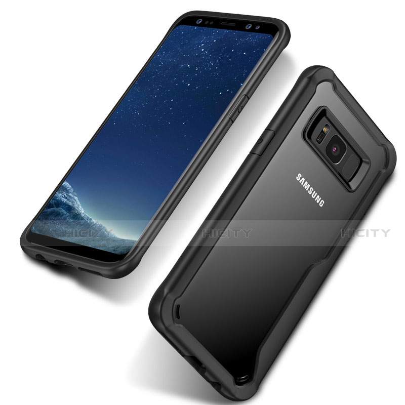 Funda Bumper Silicona Transparente Mate para Samsung Galaxy S8 Negro