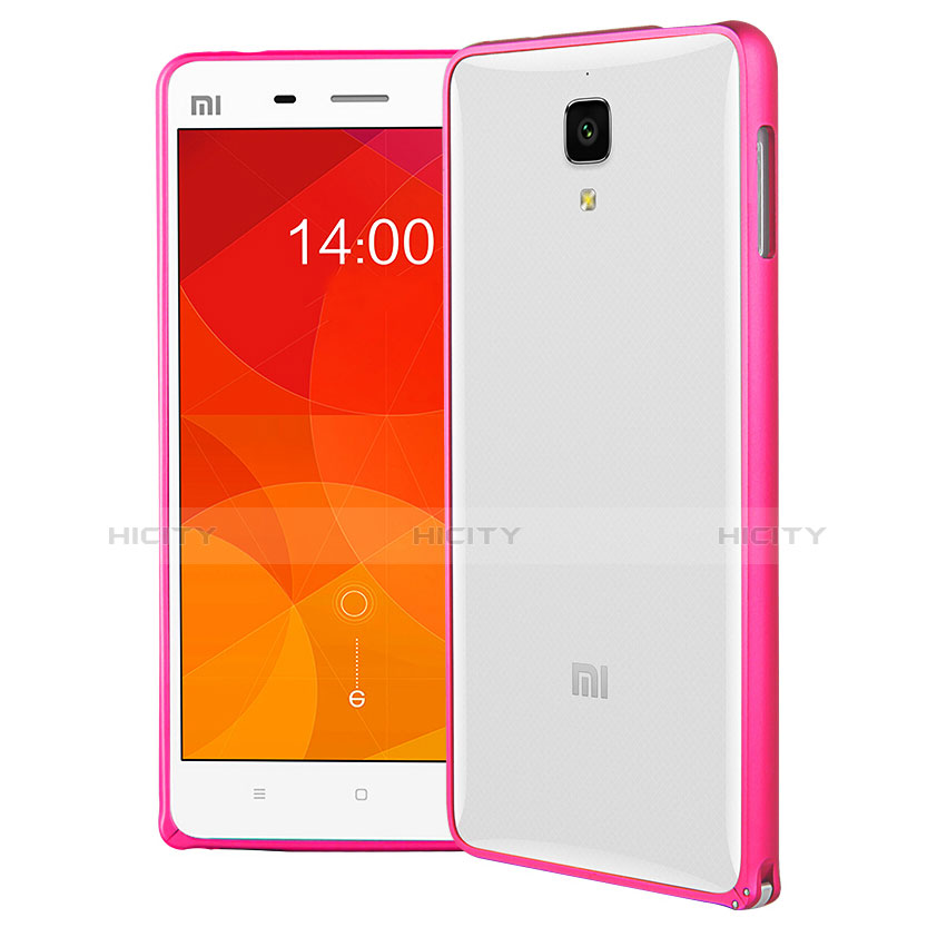 Funda Bumper Silicona Transparente Mate para Xiaomi Mi 4 LTE Rosa