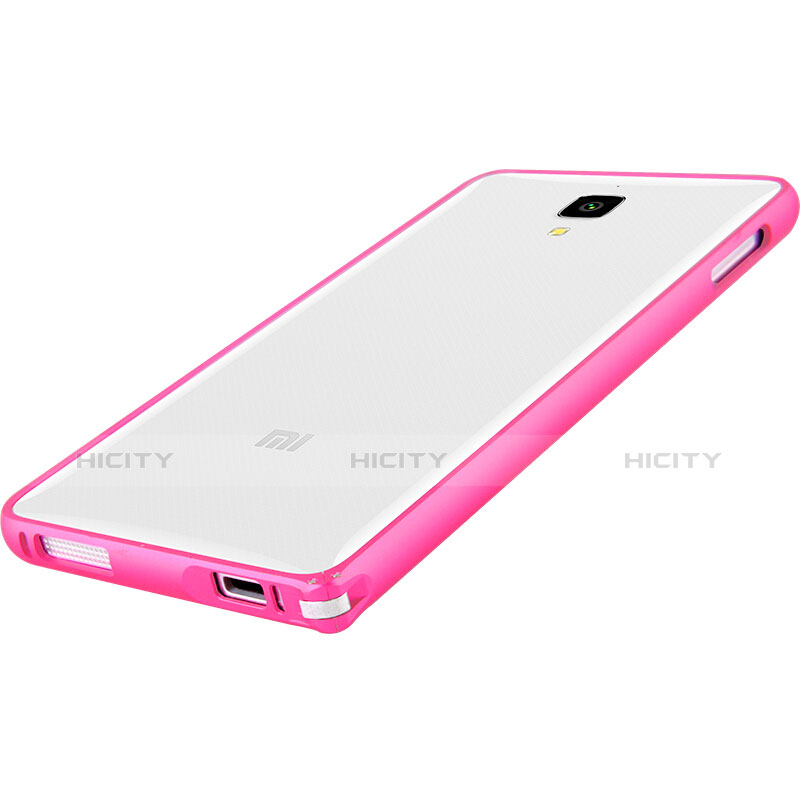 Funda Bumper Silicona Transparente Mate para Xiaomi Mi 4 LTE Rosa