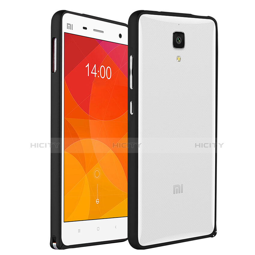 Funda Bumper Silicona Transparente Mate para Xiaomi Mi 4 Negro