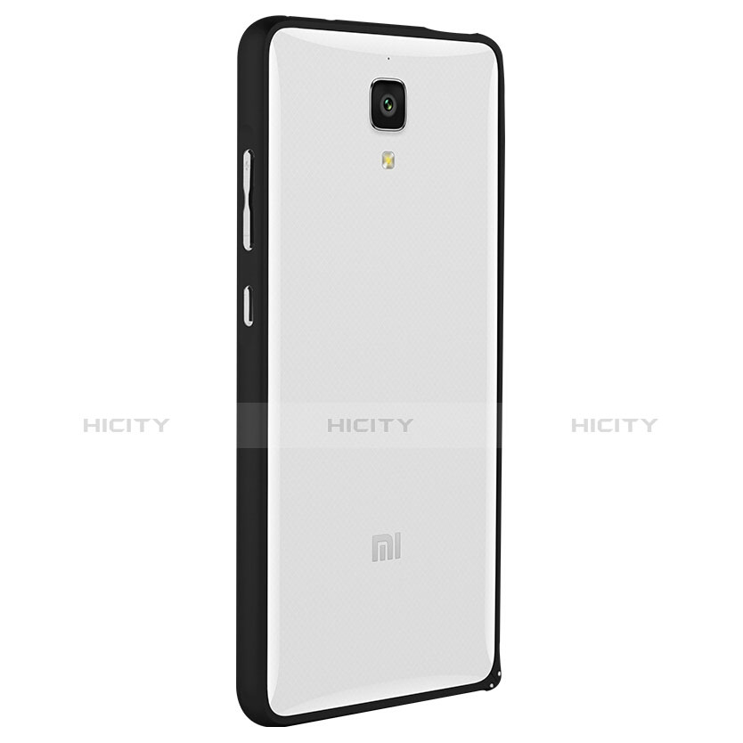 Funda Bumper Silicona Transparente Mate para Xiaomi Mi 4 Negro