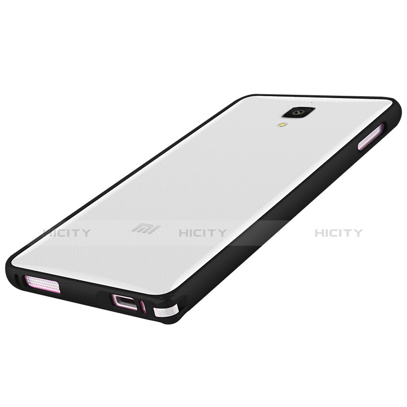 Funda Bumper Silicona Transparente Mate para Xiaomi Mi 4 Negro